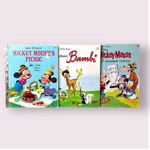 LITTLE GOLDEN BOOKS Set of 3 Disney From the 70s/80s